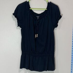 Beautiful Black Croft & Barrow Dress Top. Size Large.